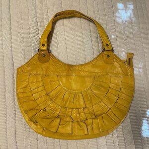 Anthropologie Yellow Leather Purse